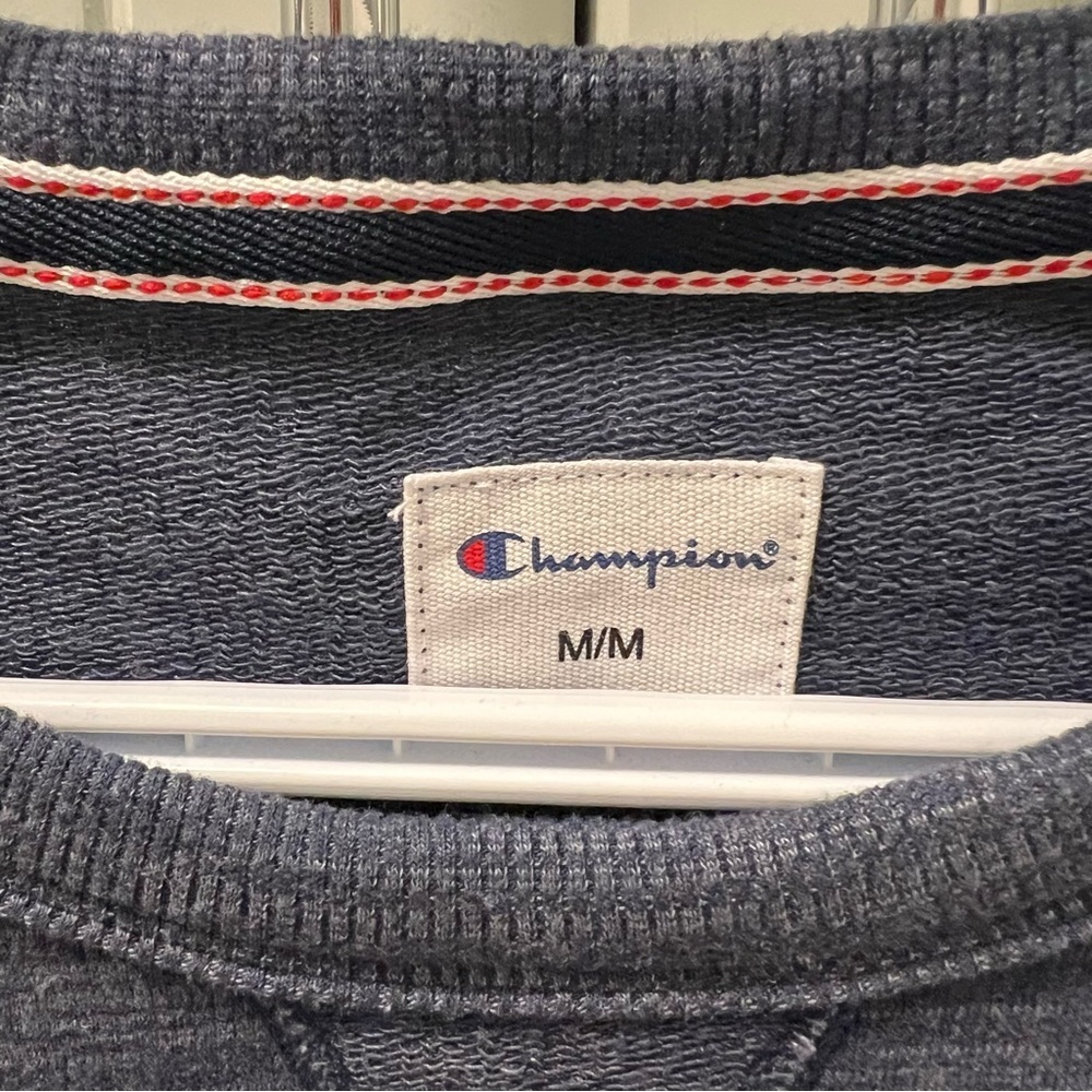 Champion Heathered Navy Lightweight Sweatshirt Men’s Size Medium - Picture 4 of 6